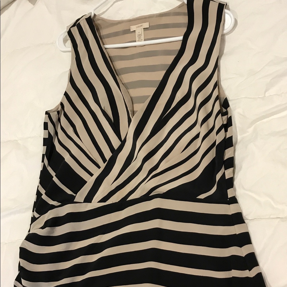 Sleeveless J. Crew blouse in black and cream